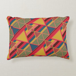 Cojín Decorativo Patrón único panafricano de triángulo colorido