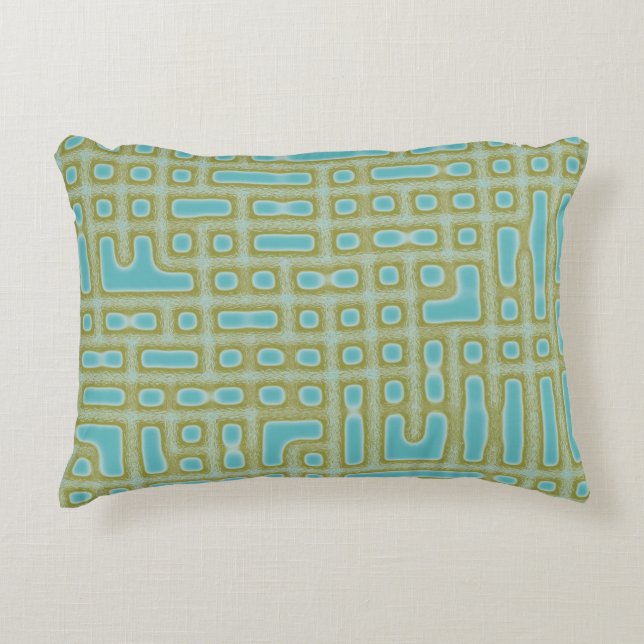 Cojín Decorativo Patrón Verde Azul (Anverso)