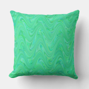 Cojín Decorativo Patrón Verde Azul de mármol