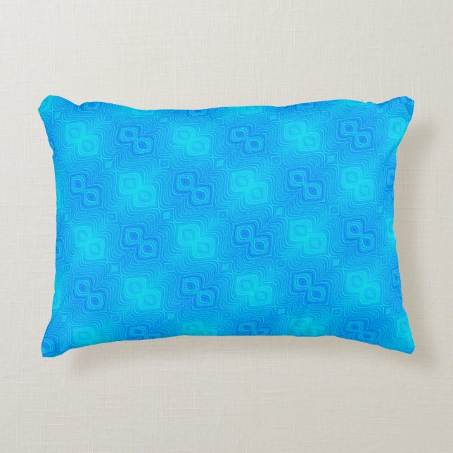 Cojín Decorativo Patrón verde azul turquesa (Anverso)
