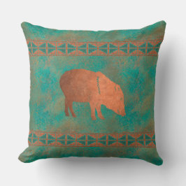 Cojín Decorativo Patrón Verde azulado 20in del suroeste de Javelina