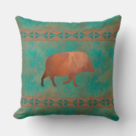 Cojín Decorativo Patrón Verde azulado de cobre 20in de papá del sur