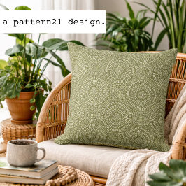 Cojín Decorativo patrón verde bohemio