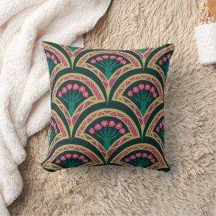 Cojín Decorativo patrón verde en forma de concha