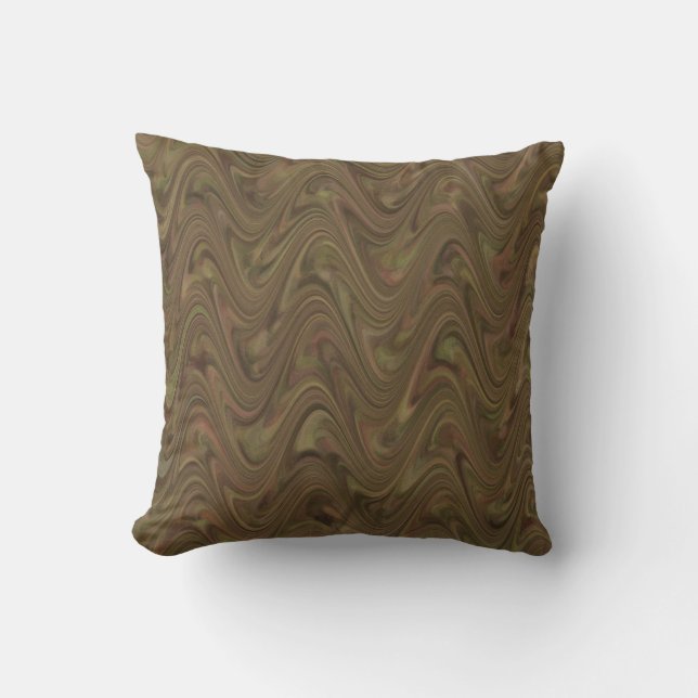 Cojín Decorativo Patrón verde marrón (Anverso)