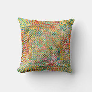 Cojín Decorativo Patrón verde rojo amarillo Naranja dorado