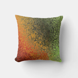 Cojín Decorativo Patrón Verde Rojo Y Oro