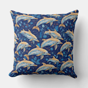 Cojín Decorativo Patrón vibrante de delfines