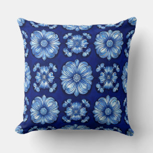 Cojín Decorativo Patrón Vibrante Multicolor Azul