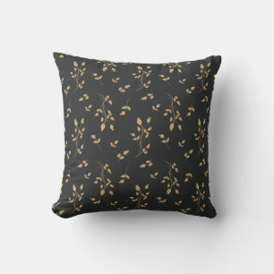 Cojín Decorativo Patrón vintage con siluetas berry y hojas