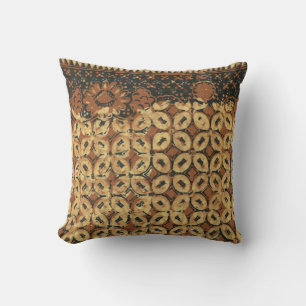 Cojín Decorativo Patrón vintage de batik indonesio Kawung rústico