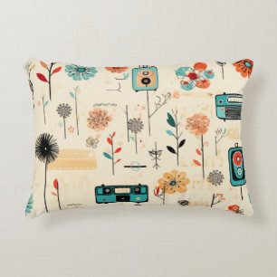 Cojín Decorativo Patrón Vintage de Floral y cámara (2)