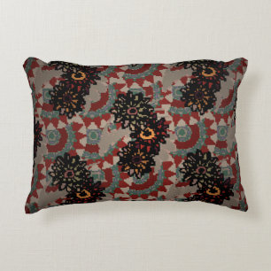 Cojín Decorativo Patrón vintage floral sin costuras. Rojo, beige y