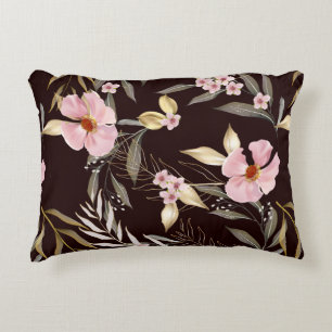 Cojín Decorativo Patrón vintage sin costuras con hojas de oro. Exót