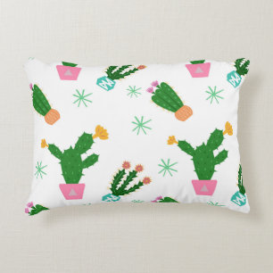 Cojín Decorativo Patrón vintage sin fisuras de Cactus, ornamento re