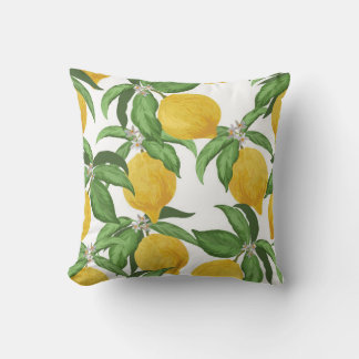 Cojín Decorativo Patrón vintage sin fisuras de limón. Bac de frutas
