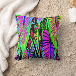 Cojín Decorativo Patrón Vivid Neon Leaves