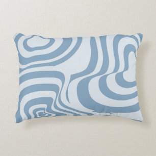 Cojín Decorativo Patrón Y2K de Groovy Swirl Groovy Blue Retro