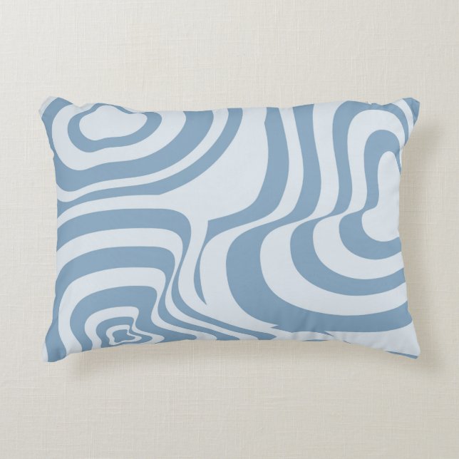 Cojín Decorativo Patrón Y2K de Groovy Swirl Groovy Blue Retro (Anverso)