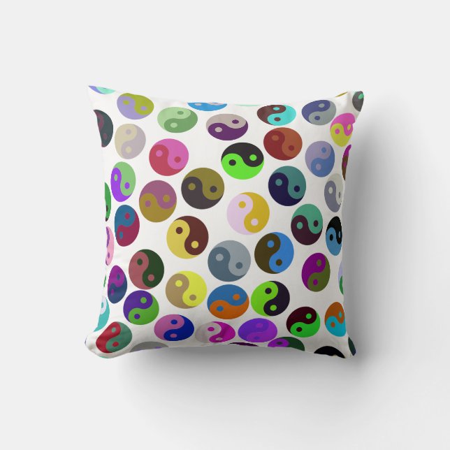 Cojín Decorativo Patrón Ying Yang colorido (Anverso)