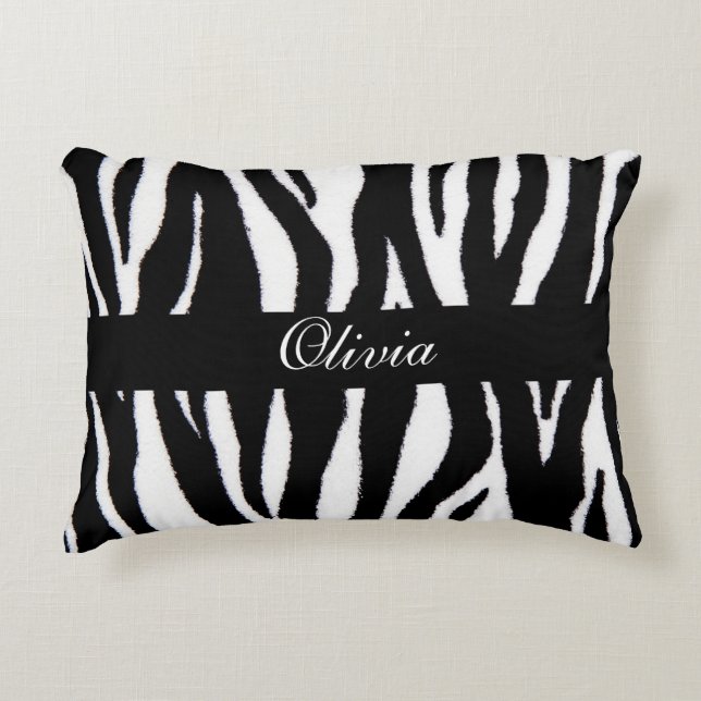 Cojín Decorativo Patrón Zebra personalizado (Anverso)