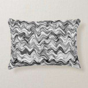 Cojín Decorativo Patrón Zig Zag de onda blanca y negra de Guay