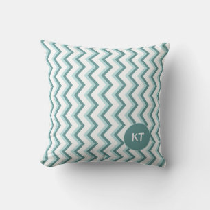 Cojín Decorativo Patrón ZigZag Chevron en verde menta