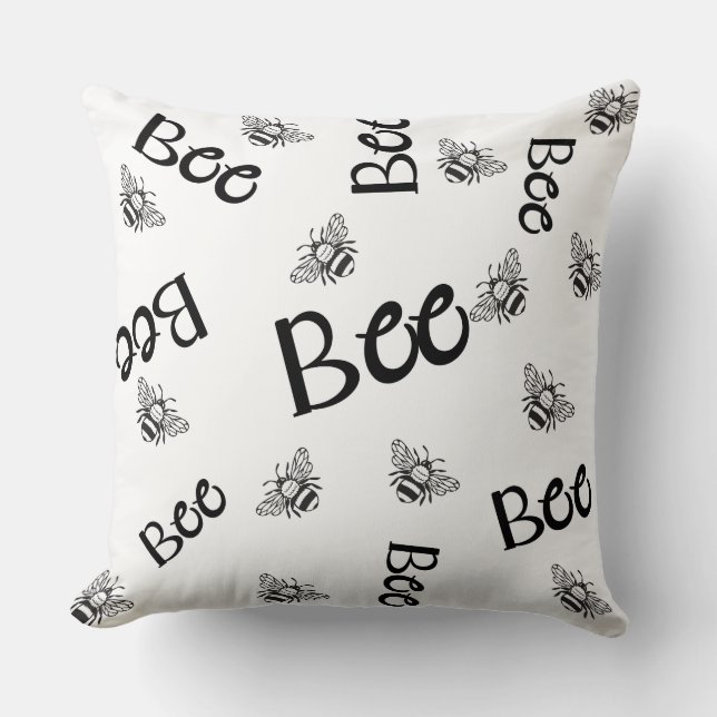Cojín Decorativo patrones de abejas volando por todas partes (Anverso)