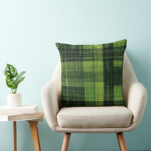 COJÍN DECORATIVO PATRONES DE CUADROS VERDES TONOS IRLANDESES