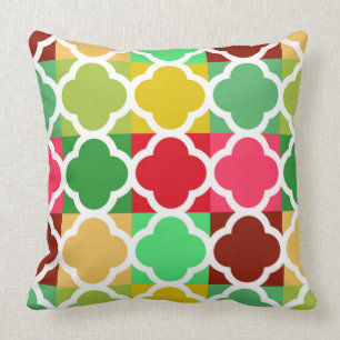 Cojín Decorativo Patrones de cuatro hojas de estilo de colcha de co