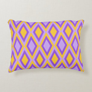 Cojín Decorativo PATRONES DE DIAMANTES DE naranja Y PURPLE MARDI GR