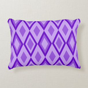 COJÍN DECORATIVO PATRONES DE DIAMANTES PURPLE Y NARANJA MARDI GRAS