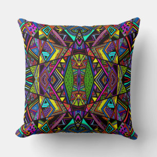 Cojín Decorativo Patrones de diseño de dibujos abstractos coloridos