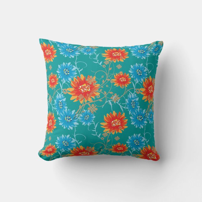 Cojín Decorativo Patrones de flores (Anverso)