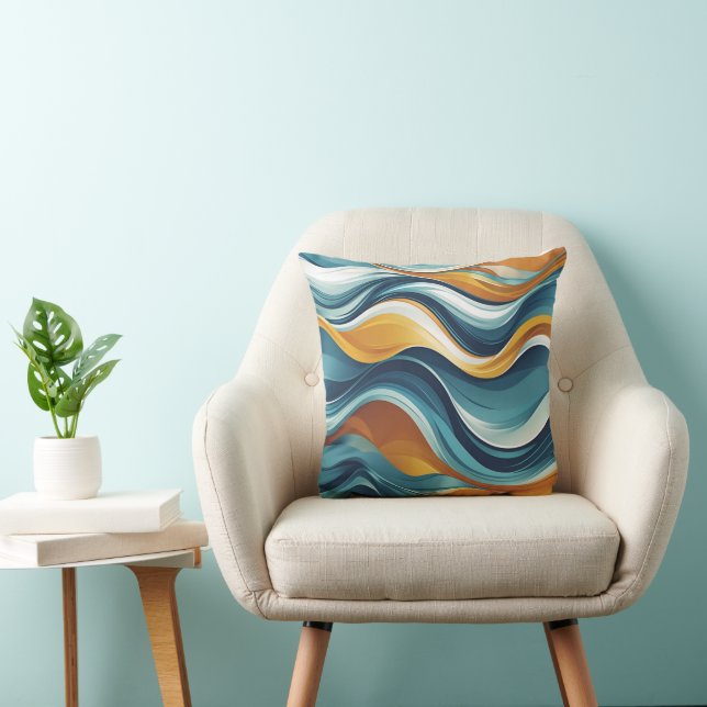 Cojín Decorativo patrones de fluido en ondas (Silla)