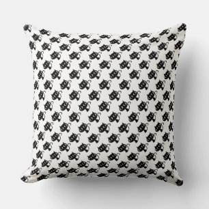 Cojín Decorativo Patrones de gatos blancos negros lindos