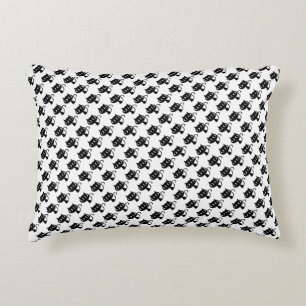 Cojín Decorativo Patrones de gatos blancos negros pequeños