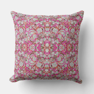 Cojín Decorativo Patrones de paisajes rosa blanco