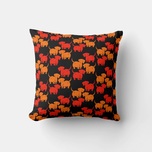 Cojín Decorativo Patrones de perro de Dachshund alemanes (Anverso)