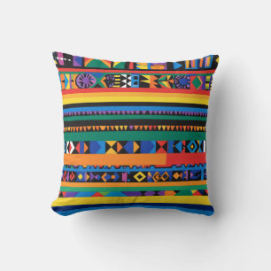 Cojín Decorativo Patrones de rayas audaces y coloridos