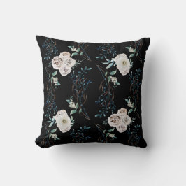 Cojín Decorativo Patrones de vacaciones de rosas de invierno