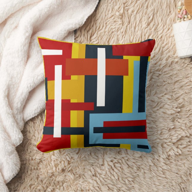 Cojín Decorativo patrones geométricos de cuadrados y rectángulos (Manta)