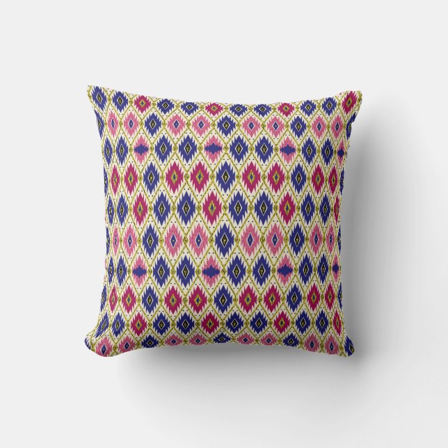 Cojín Decorativo Patrones geométricos: Ilustra textil tradicional (Anverso)