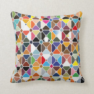 Cojín Decorativo Patrones geométricos multicolores con formas octóg
