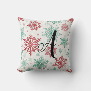 Cojín Decorativo Patrones invernales personalizados de acuarela ini
