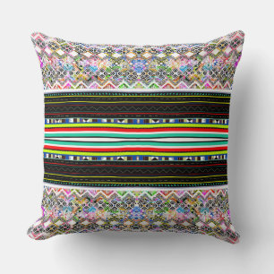 Cojín Decorativo Patrones tribales aztecas coloridos y lindos