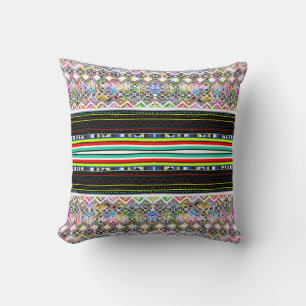 Cojín Decorativo Patrones tribales aztecas coloridos y lindos