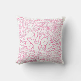 Cojín Decorativo Patten de gato con signo ASL ILY - Diseño ASL