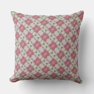 Cojín Decorativo Patterado en verde rosa y gris bonito