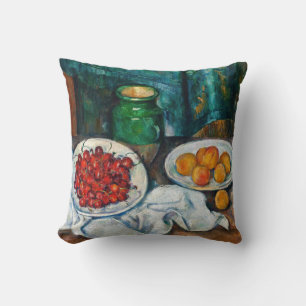 Cojín Decorativo Paul Cezanne - Bodegón con cerezas y melocotones